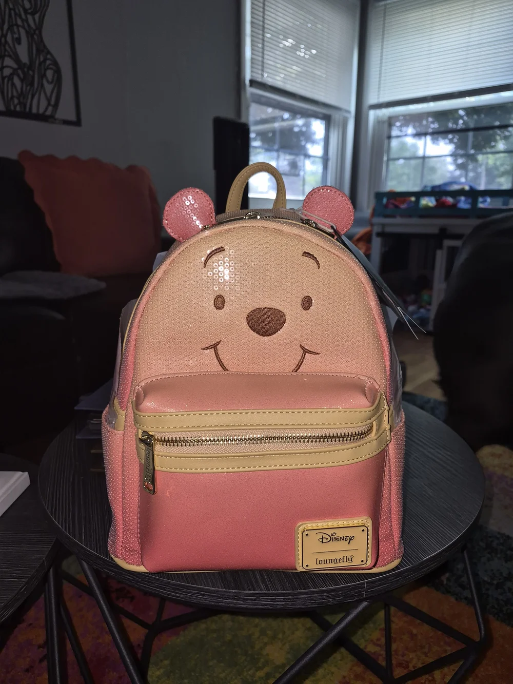Loungefly Pink Winnie the Pooh Sequin Kids Mini Backpack